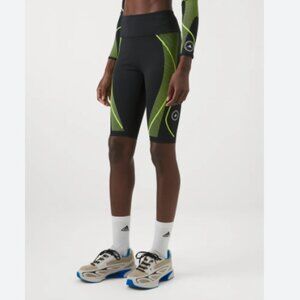 adidas by Stella McCartney Dark Green Neon BIKE - Leggings Size Medium NWOT